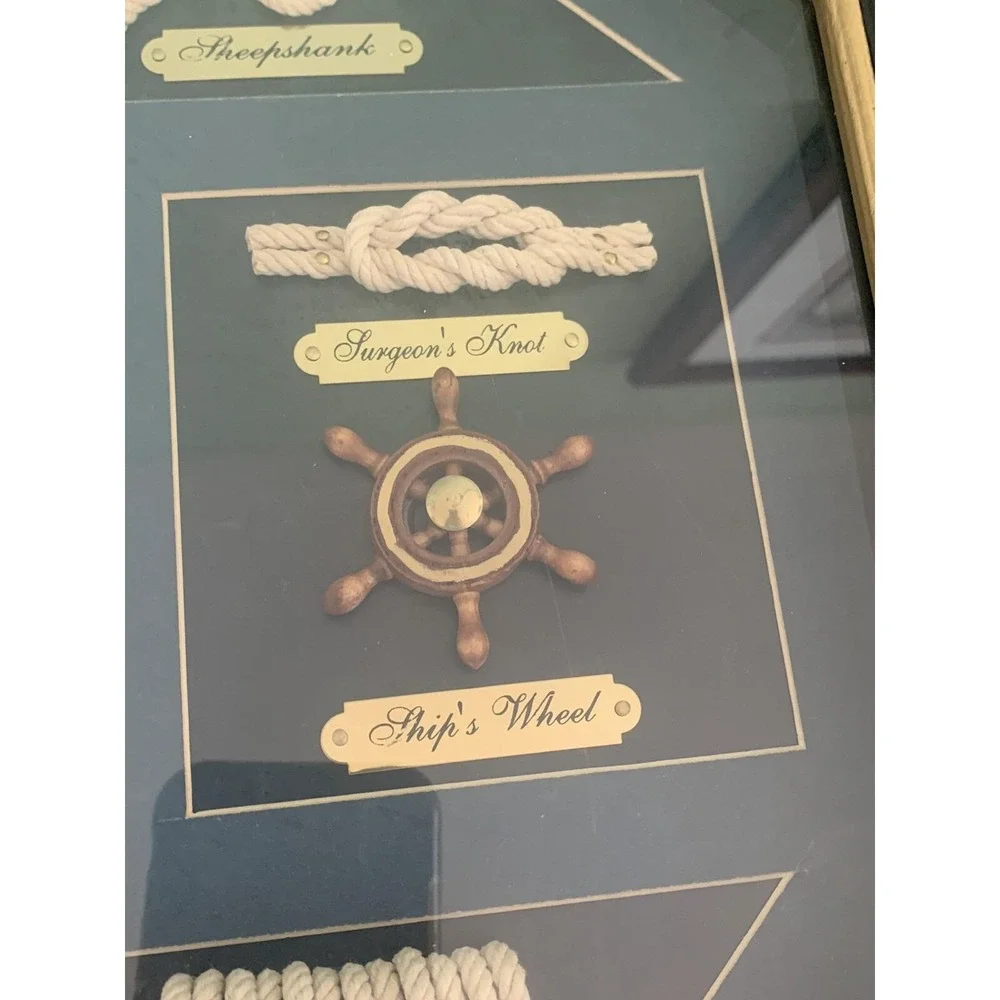 Decorative Wall‎ Clock With Nautical Knots Wall Hanging 3D Shadow Box Ship Decor